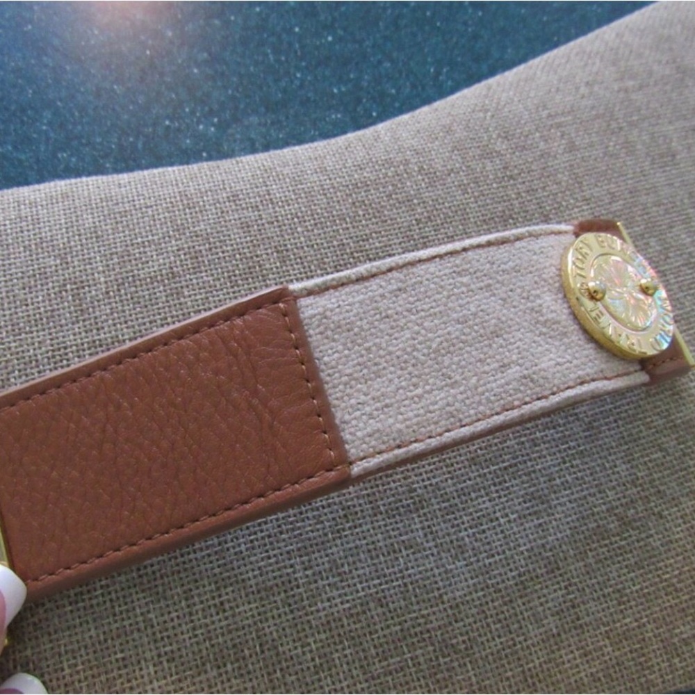 Tory Burch Gold and Tan World Travel Bracelet - Picture 3 of 4